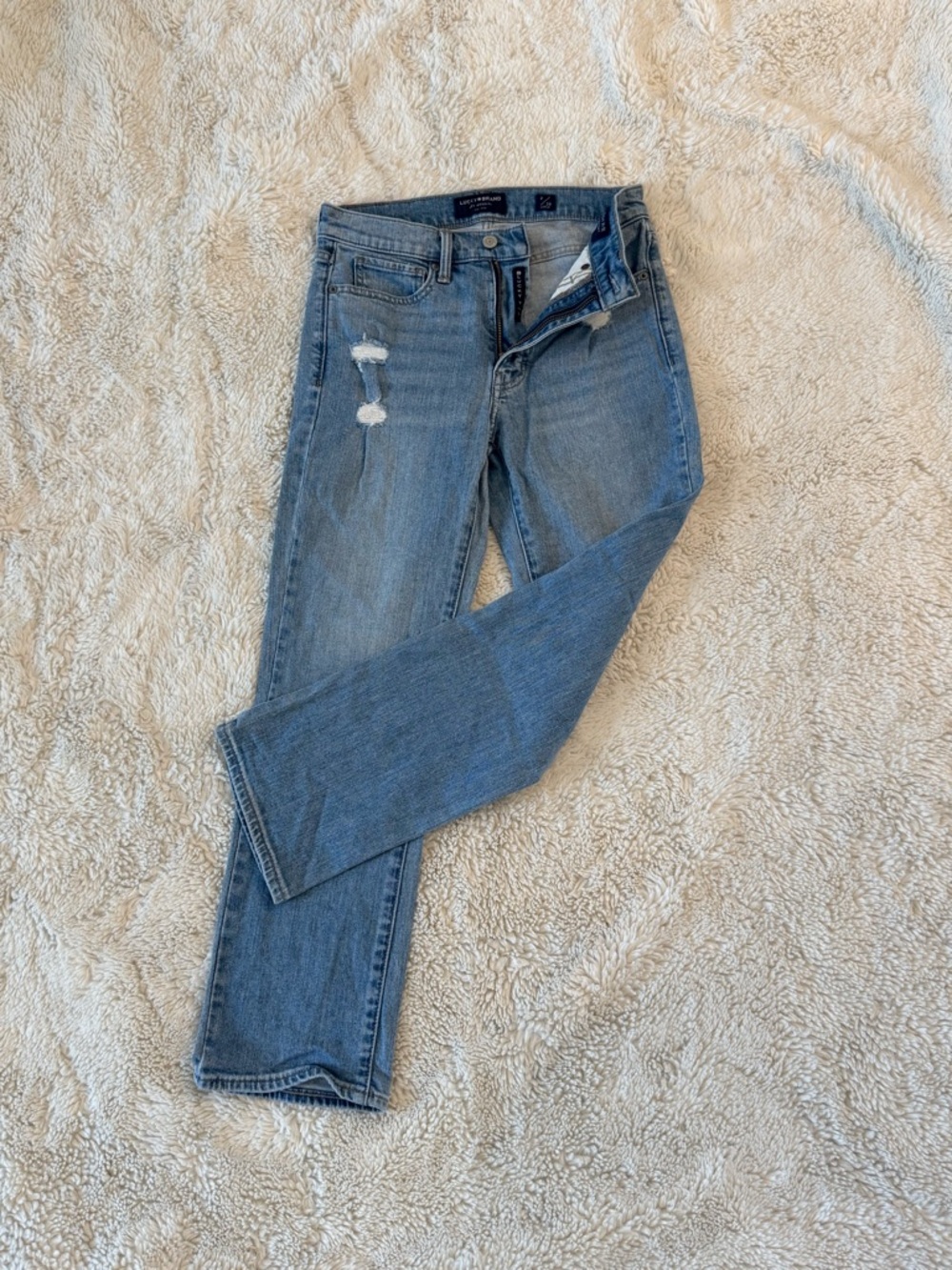 Lucky Brand Light Blue Distressed Straight Leg Jeans